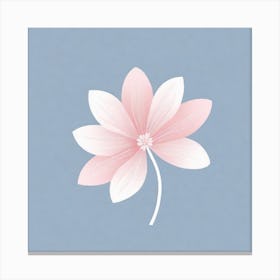 A White And Pink Flower In Minimalist Style Square Composition 431 Canvas Print