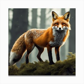 Fox In The Forest 90 Canvas Print