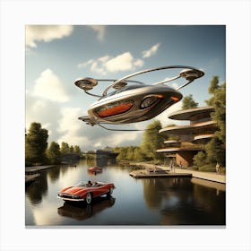 Futuristic Flying Car 7 Canvas Print