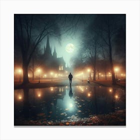 Portrait Of A Man At Night Canvas Print