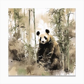 Panda Bear In Bamboo Forest 2 Canvas Print
