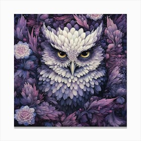 Owl In Purple Canvas Print