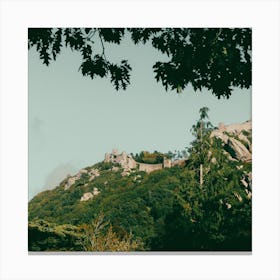 Castel In Nature  Castelo Dos Mouros, Sintra, Portugal   Color Travel Photography Square Canvas Print