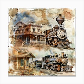 Vintage Steam Train 8 Canvas Print