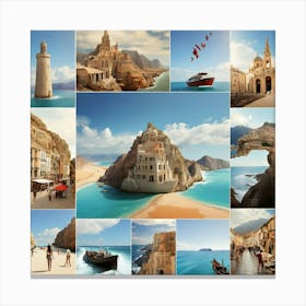 Collage Of Seascapes Canvas Print