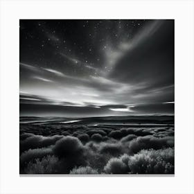 Black And White Night Sky Canvas Print