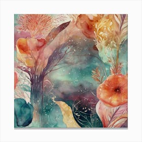 Watercolor Of Flowers Canvas Print