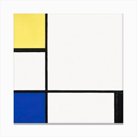 Composition With Yellow, Blue, Black, Cubism Art, Piet Mondrian Canvas Print