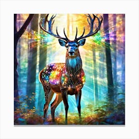 Deer In The Forest 48 Canvas Print