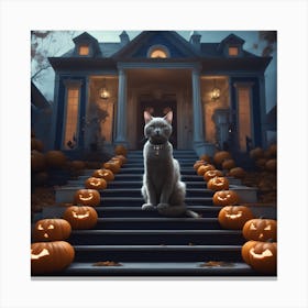 Halloween Cat 16 Canvas Print