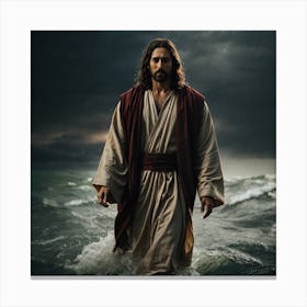 Jesus In The Ocean Canvas Print