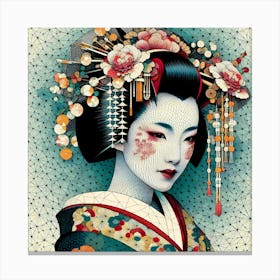 Japan Traditional Geisha Illustration By Ad 144 Canvas Print