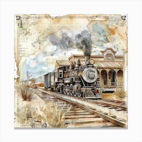 Vintage Steam Train 13 Canvas Print