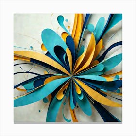Blue And Yellow Paper Flower Canvas Print