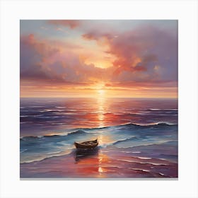 "The Magic of Dusk: Quiet moments at sunset over the sea" Canvas Print