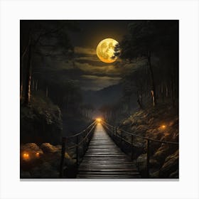 Full Moon In The Forest Canvas Print