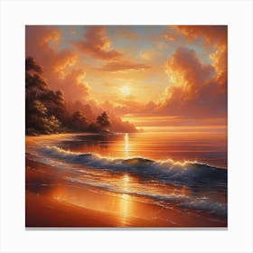 Sunset On The Beach 10 Canvas Print