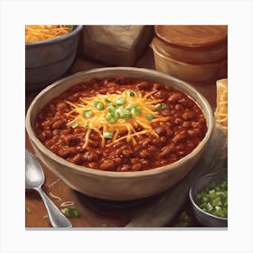 200850 Bowl Of Hearty Chili With Tender Chunks Of Beef, R Xl 1024 V1 0 Canvas Print