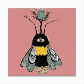The Peculiar Bumblebee Square Canvas Print