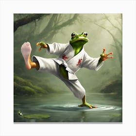 Karate Frog Canvas Print