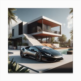 Lamborghini black 2 Canvas Print