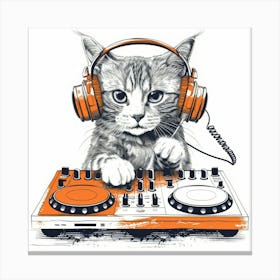 Cat Dj 1 Canvas Print