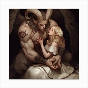 Demon And his captive Canvas Print