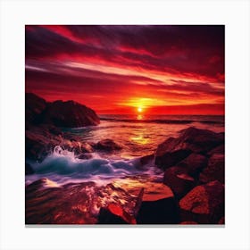 Sunset Over The Ocean 162 Canvas Print