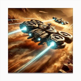 Hit And Run Tactics Of Hover Assault Vehicles Canvas Print