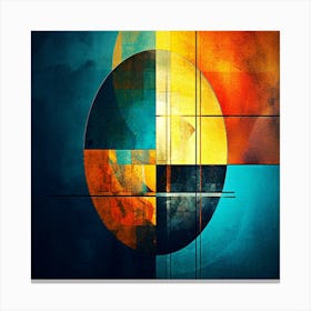 A painting of a circle with a blue background Canvas Print