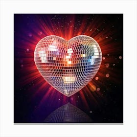 Firefly Vibrant Heart Shaped Disco Ball Floating In Light 80777 (2) Canvas Print