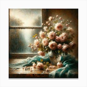 Roses By The Window Canvas Print