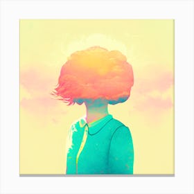 Girl With A Cloud On Her Head Canvas Print