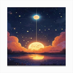 Moon And Stars 1 Canvas Print