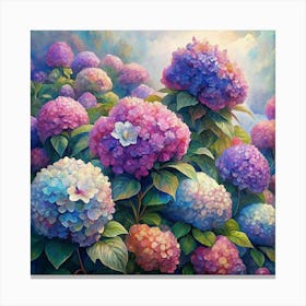 Hydrangea Flower Painting Canvas Print