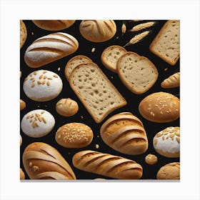 Realistic Bread And Flour Flat Surface Pattern For Background Use Trending On Artstation Sharp Foc Canvas Print
