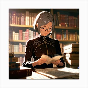 The Elderly Lady Librarian 069 Canvas Print