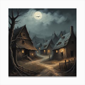 Spooky Village Canvas Print