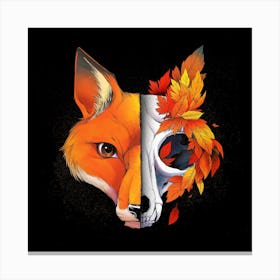 Autumn Fox Square Canvas Print