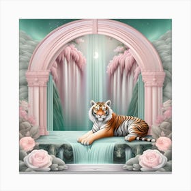 Tiger In The Garden Canvas Print