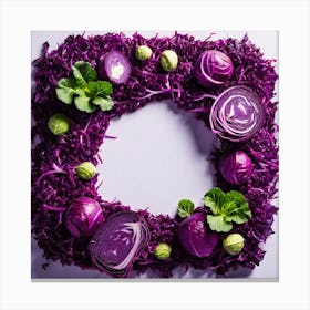 Purple Cabbage Wreath 2 Canvas Print