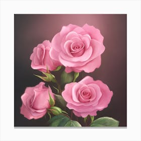 Pink Roses Canvas Print