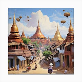 Myanmar City Canvas Print