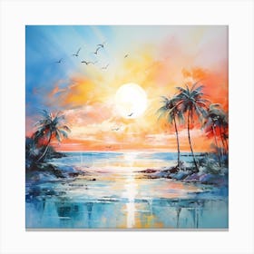 AI Sapphire Serenity: Caribbean Canvas Canvas Print