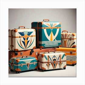Deco Suitcases Canvas Print