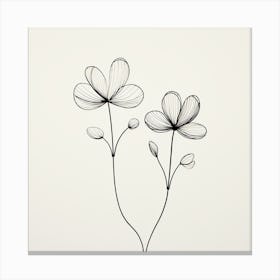 Black And White Drawing Of Flowers Canvas Print
