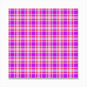 Pink Plaid Fabric 4 Canvas Print