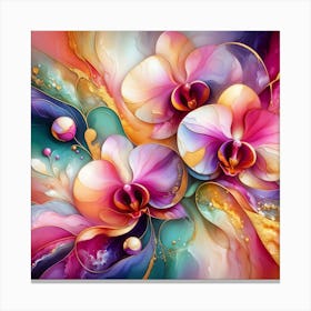 Abstract Contemporary Orchids Canvas Print