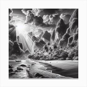 Black And White Painting 3 Canvas Print