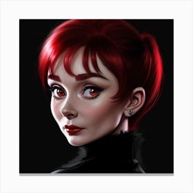 Dark Scarlet Audrey Hepburn Canvas Print